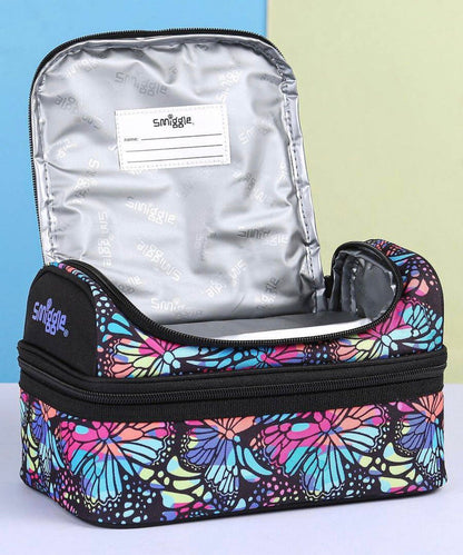 SMIGGLE BUTTERFLY BLACK  DOUBLE DECKER LUNCH BAG