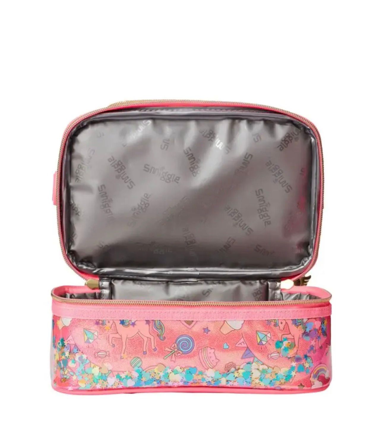 SMIGGLE FIESTA DOUBLE DECKER LUNCH BAG WITH STRAP