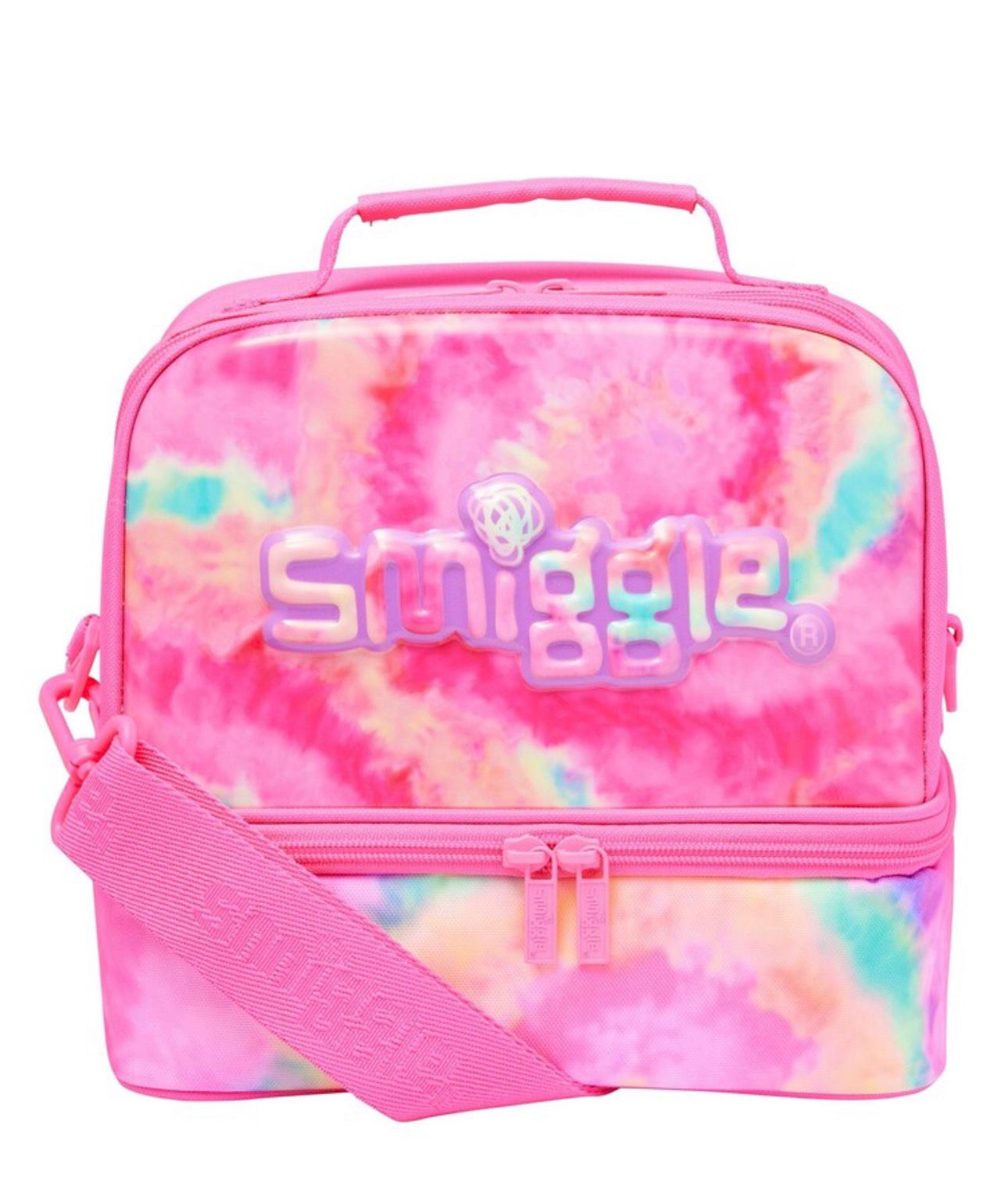 SMIGGLE PINK VIVID HARDTOP LUNCH BAG WITH STRAP