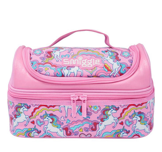 SMIGGLE PINK UNICORN DOUBLE DECKER LUNCH BAG