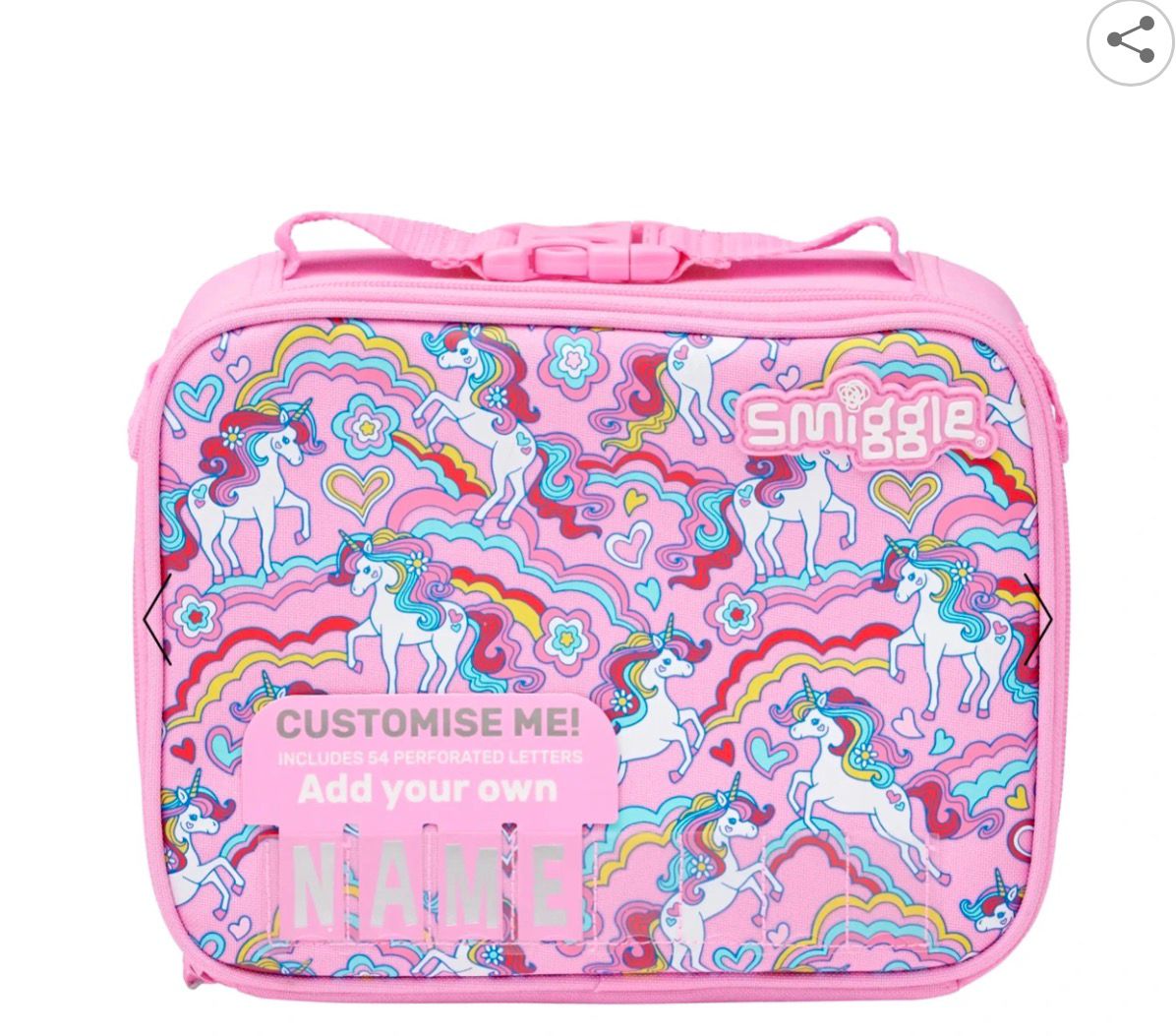 SMIGGLE PINK UNICORN SQUARE LUNCH BAG