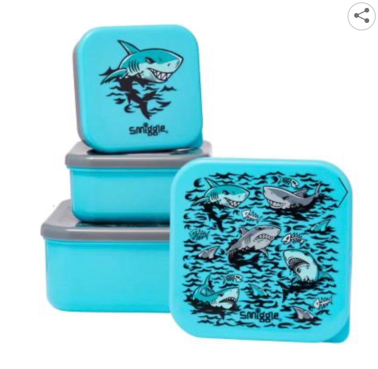 SMIGGLE SHARK 4 IN 1 BPA & PHTHALATES FREE FOOD CONTAINER NEST