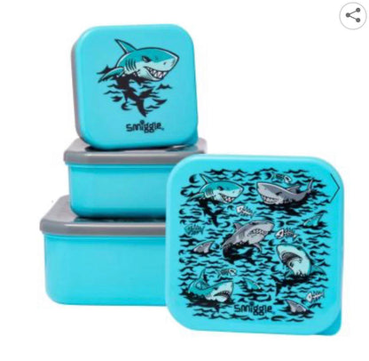 SMIGGLE SHARK 4 IN 1 BPA & PHTHALATES FREE FOOD CONTAINER NEST