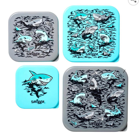 SMIGGLE SHARK 4 IN 1 BPA & PHTHALATES FREE FOOD CONTAINER NEST