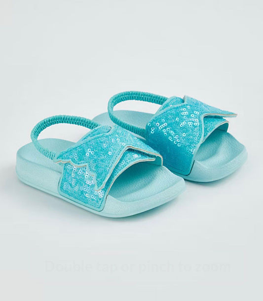 BLUE MERMAID SEQUIN SLIDERS