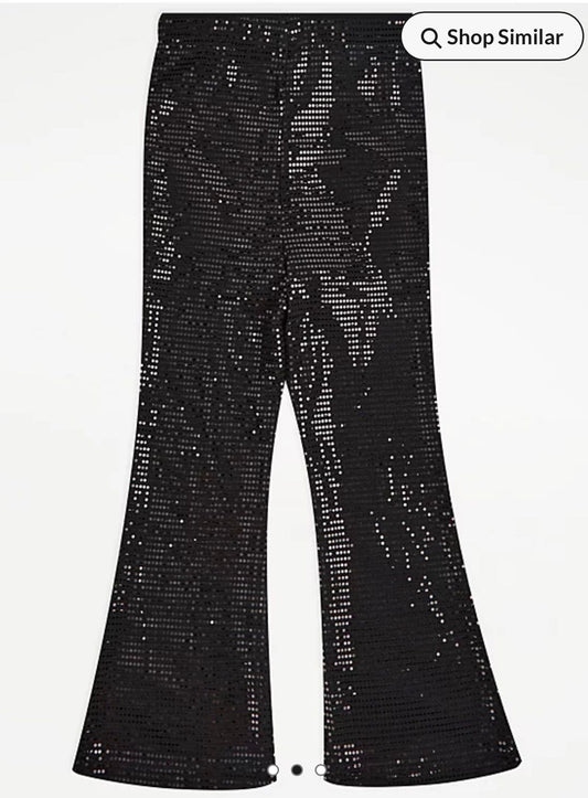 GEORGE BLACK SPARKLE KICK FLARE TROUSER
