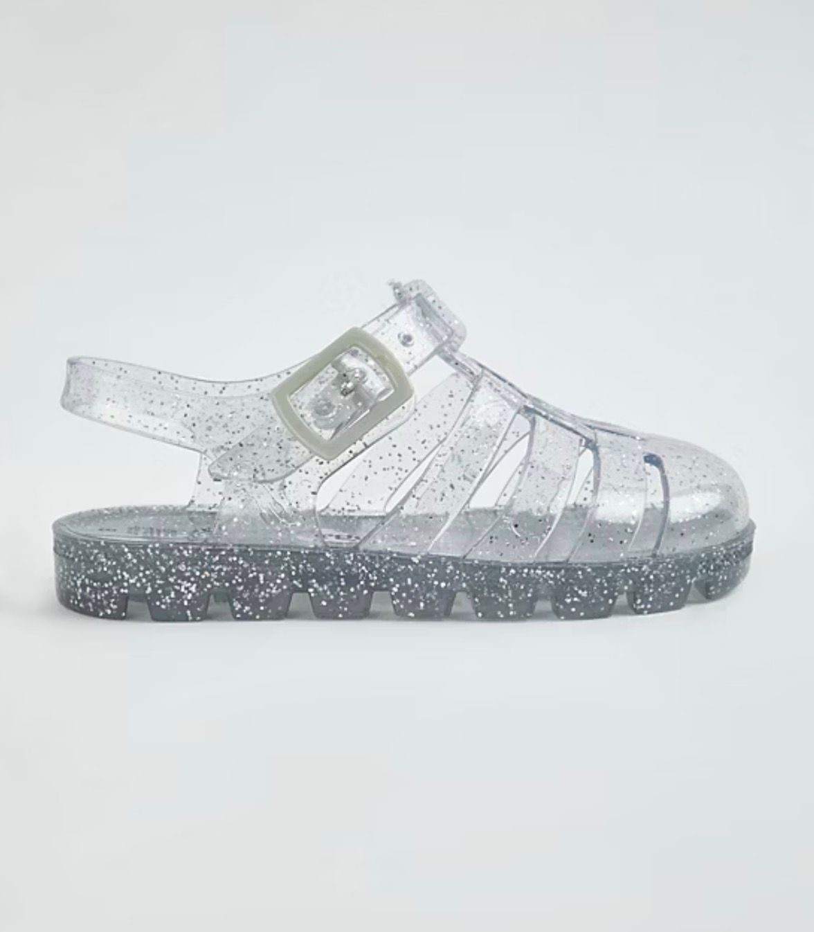 SILVER GLITTER JELLY SANDALS