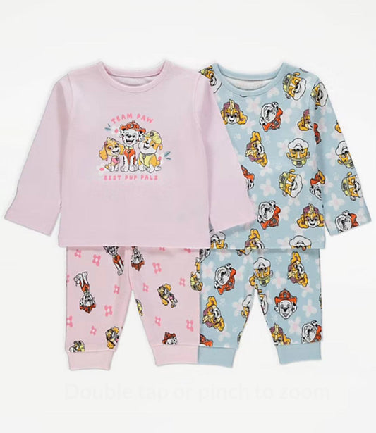 PAW PATROL CHARACTOR LONG SLEEVE PJ SET PACK OF 2