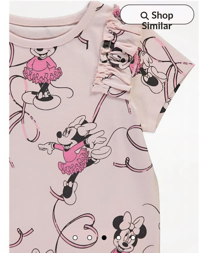 GEORGE DISNEY MINNIE MOUSE BALLET HEART FRILL COTTON TOPS PACK OF 3