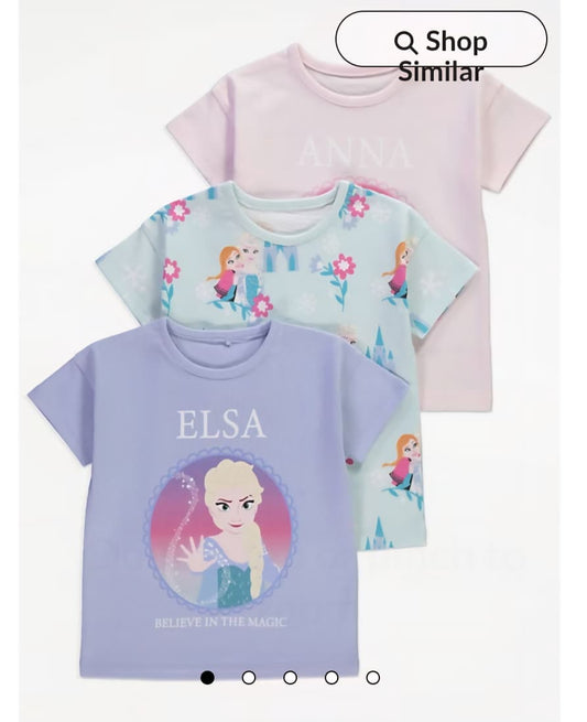 GEORGE DISNEY FROZEN PASTE COTTON T-SHIRTS PACK OF 3