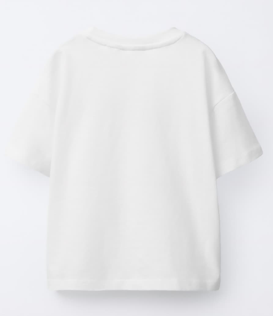 ZARA MICKY MOUSE EMBRIODED WHITE COTTON T-SHIRT