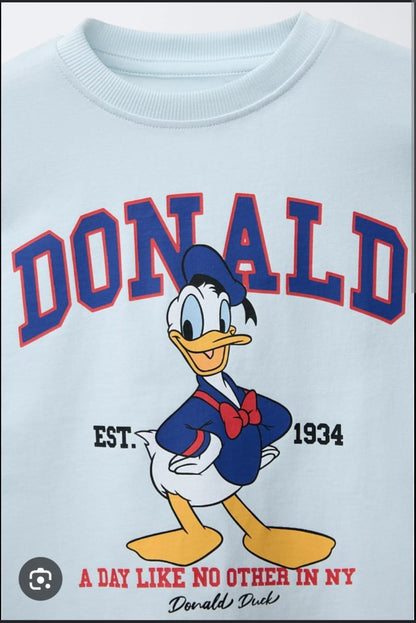 ZARA SKY BLUE DONALD COTTON T-SHIRT