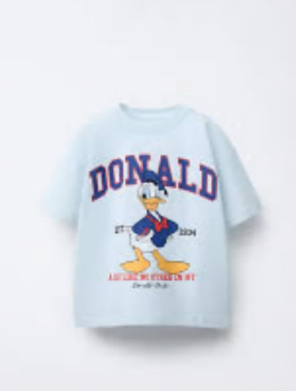 ZARA SKY BLUE DONALD COTTON T-SHIRT