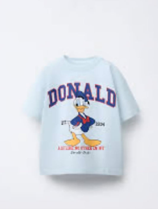 ZARA SKY BLUE DONALD COTTON T-SHIRT