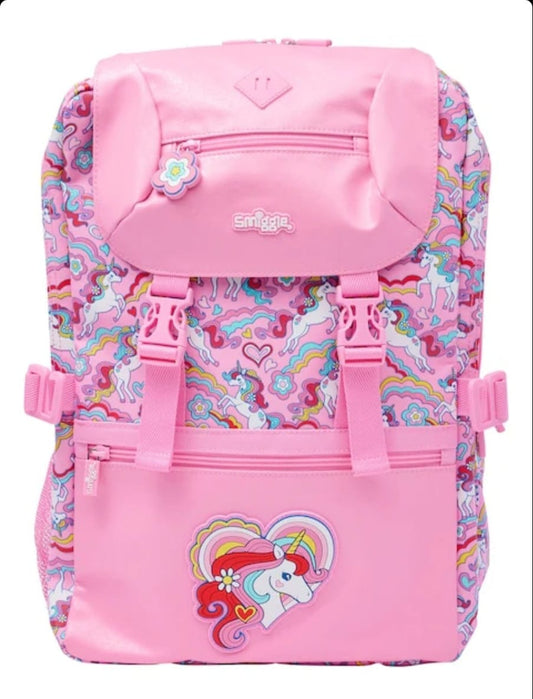 SMIGGLE PINK UNICORN BACKPACK WITH BOTTLE