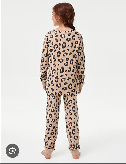 M&S LEAPORD FLEECE PJ SET