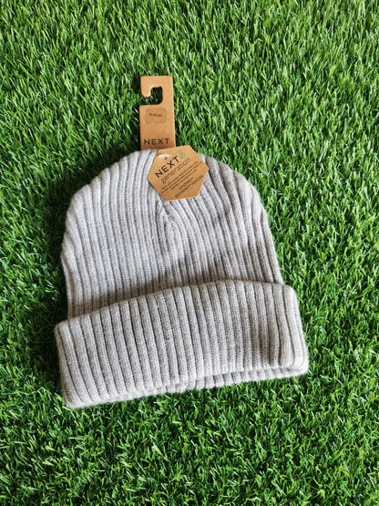 NEXT WOVEN GREY BEANIE CAP