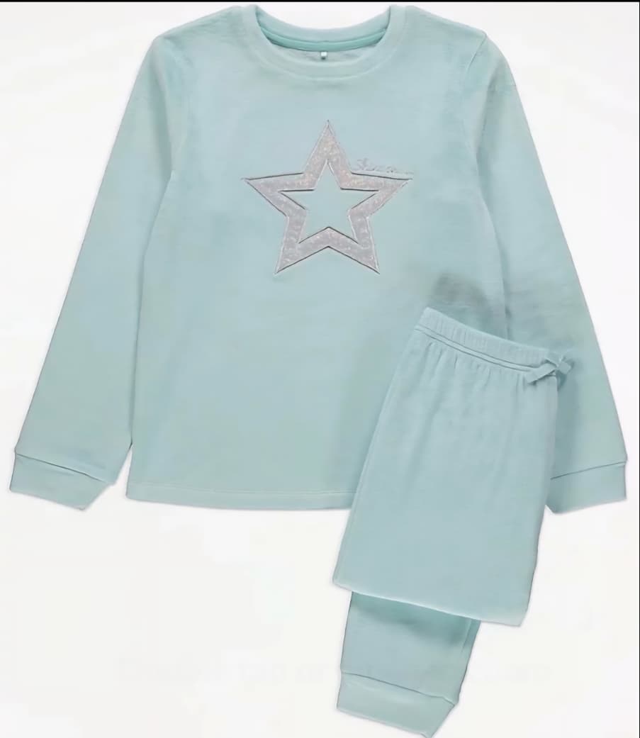 GEORGE MINT HOLOGRAPHIC STAR FLEECE PJ SET