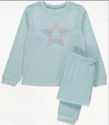 GEORGE MINT HOLOGRAPHIC STAR FLEECE PJ SET
