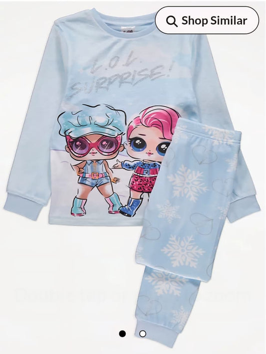 GEORGE L.O.L SURPRISE! BLUE SNOWFLAKE SOFT TOUCH FLEECE PJ SET