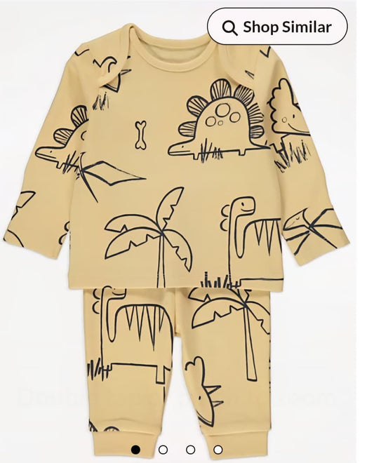 GEORGE YELLOW DINOSAUR LONG SLEEVE PJ GIFT SET