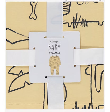 GEORGE YELLOW DINOSAUR LONG SLEEVE PJ GIFT SET