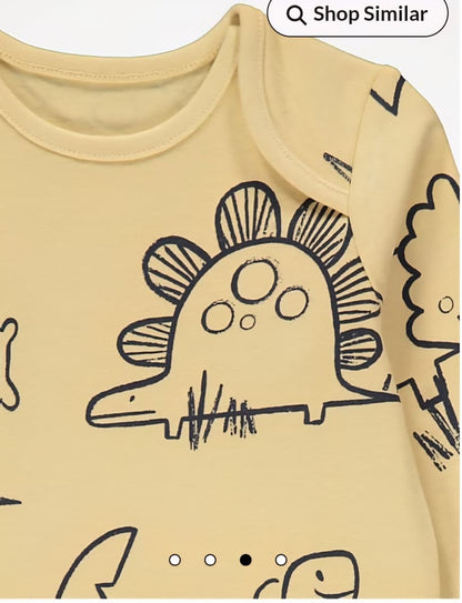 GEORGE YELLOW DINOSAUR LONG SLEEVE PJ GIFT SET