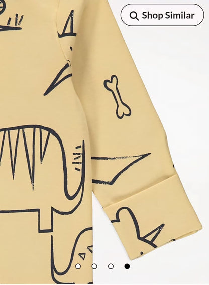 GEORGE YELLOW DINOSAUR LONG SLEEVE PJ GIFT SET