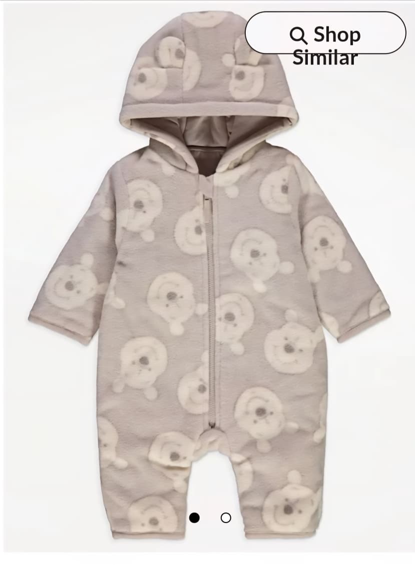 GEORGE DISNEY WINNIE THE POOH HOODED FLEECE ALL IN ONE