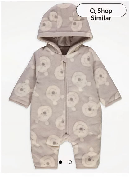 GEORGE DISNEY WINNIE THE POOH HOODED FLEECE ALL IN ONE