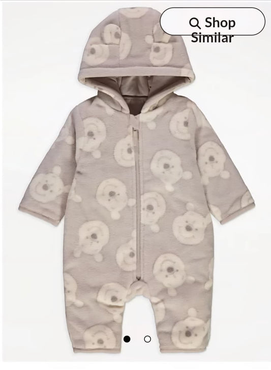 GEORGE DISNEY WINNIE THE POOH HOODED FLEECE ALL IN ONE
