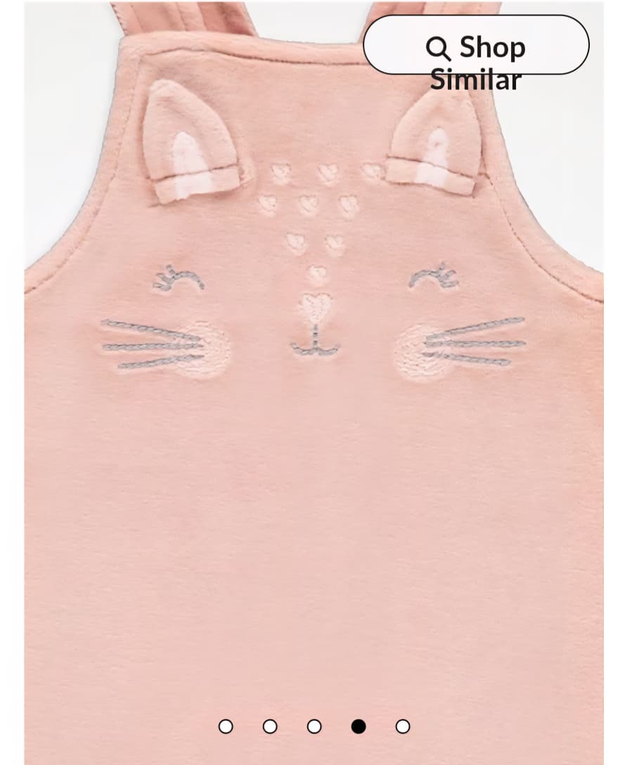 GEORGE PINK CAT DUNGAREES AND HEART LONG SLEEVE BODYSUIT OUTFIT