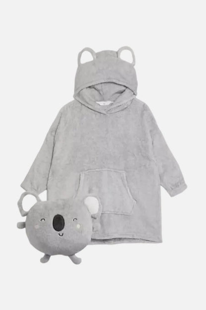 M&S KIDS UNISEX NOVELY KOALA BEAR FOLDABLE SOFT FLEECE HOODIE