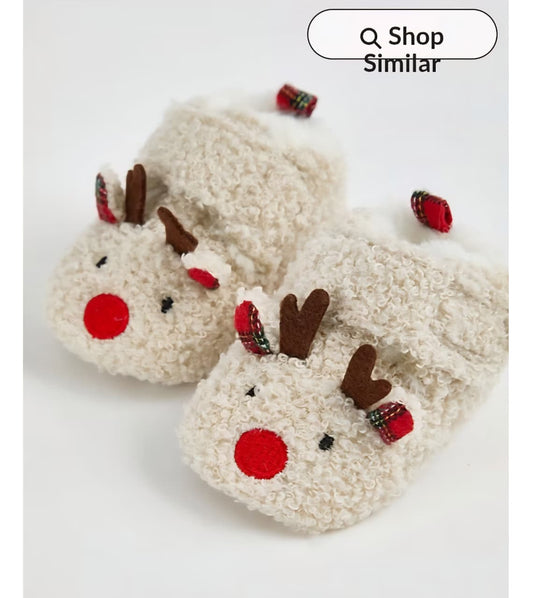 GEORGE CHRISTMAS CREAM BROG RUDOLPH CUPSOLE SLIPPER