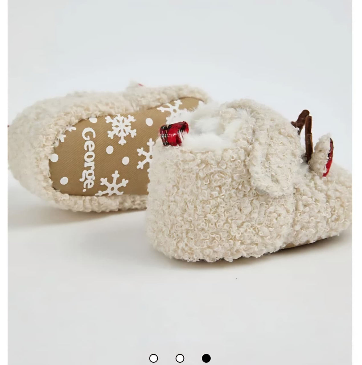 GEORGE CHRISTMAS CREAM BROG RUDOLPH CUPSOLE SLIPPER
