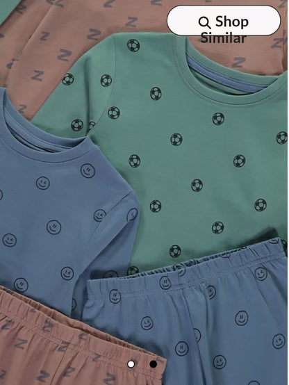 SMILEY FACE LONG SLEEVE PJ SET PACK OF 3