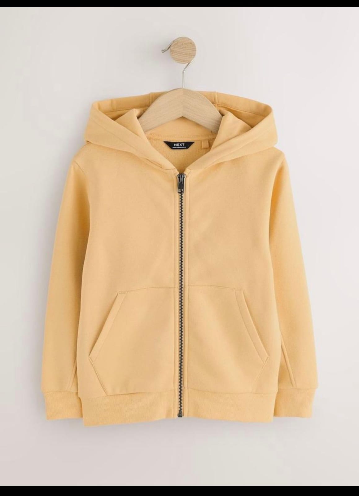 NEXT YELLOW ZIP THROUGH WAFFLE HOODIE