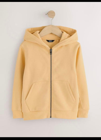 NEXT YELLOW ZIP THROUGH WAFFLE HOODIE