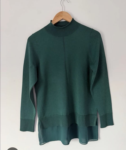 NEXT WOMEN WOOL FINE KNIT JUMPER EMERALD GREEN