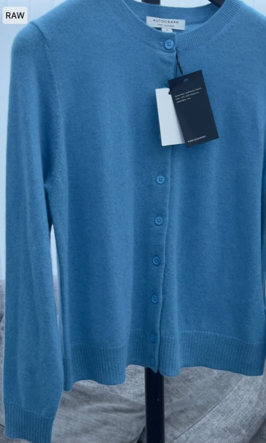 M&S CREW NECK BUTTON FRONT CARDIGAN