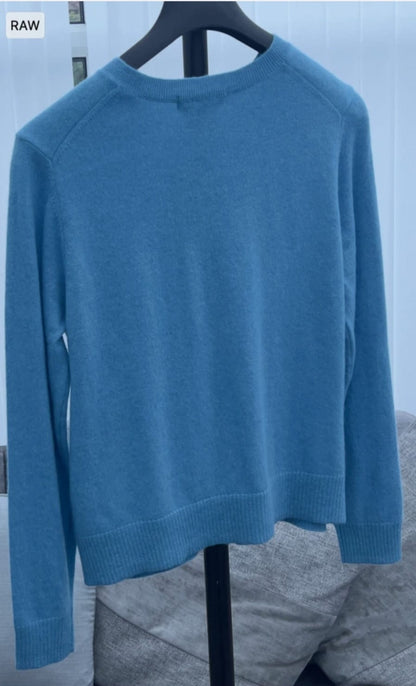 M&S CREW NECK BUTTON FRONT CARDIGAN
