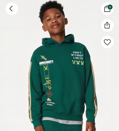 M&S MINECRAFT HOODED SWEATSHIRT