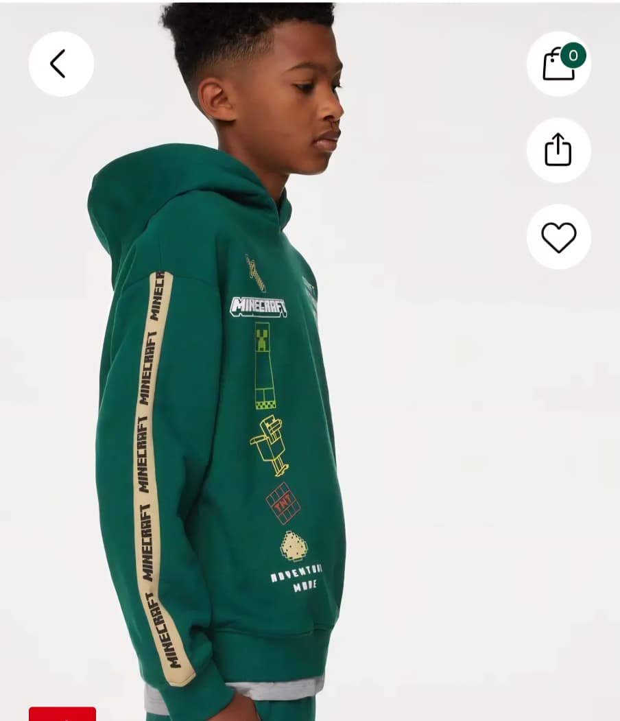 M&S MINECRAFT HOODED SWEATSHIRT