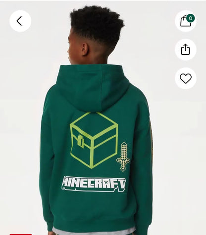 M&S MINECRAFT HOODED SWEATSHIRT