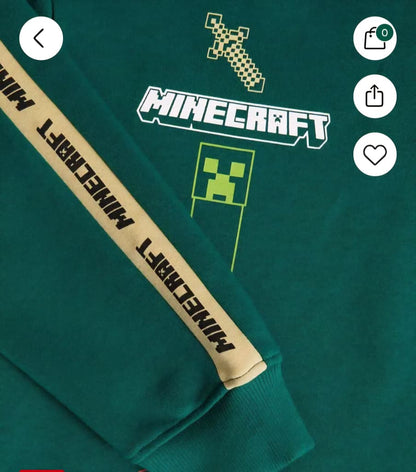 M&S MINECRAFT HOODED SWEATSHIRT