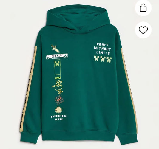 M&S MINECRAFT HOODED SWEATSHIRT