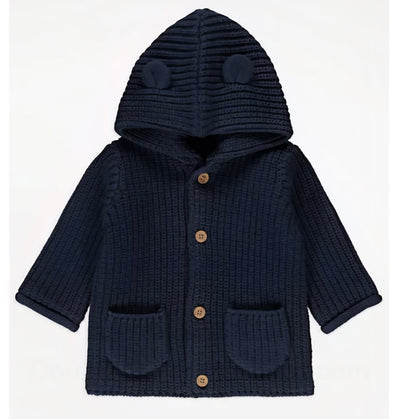 GEORGE NAVY KNITTED BUTTON UP CARDIGEN