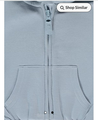 GEORGE PALE BLUE ZIP HOODIE