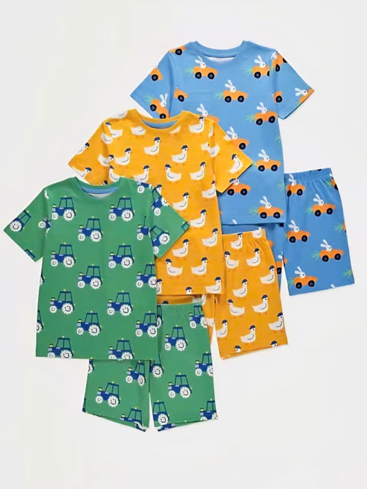 GEORGE FARMYARD SHORT PJ SET PACK OF 3