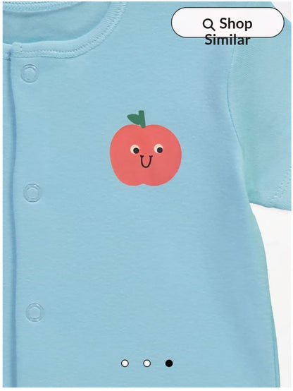 GEORGE BLUE STRIPPED CUTE CARTOON SHORT ROMPER PACK OF 3